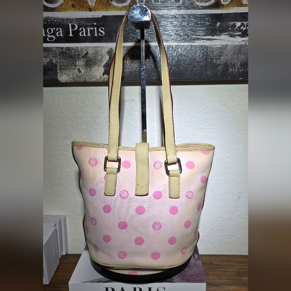 Dooney & Bourke Pink Polka Dot Tote - Picture 4 of 6